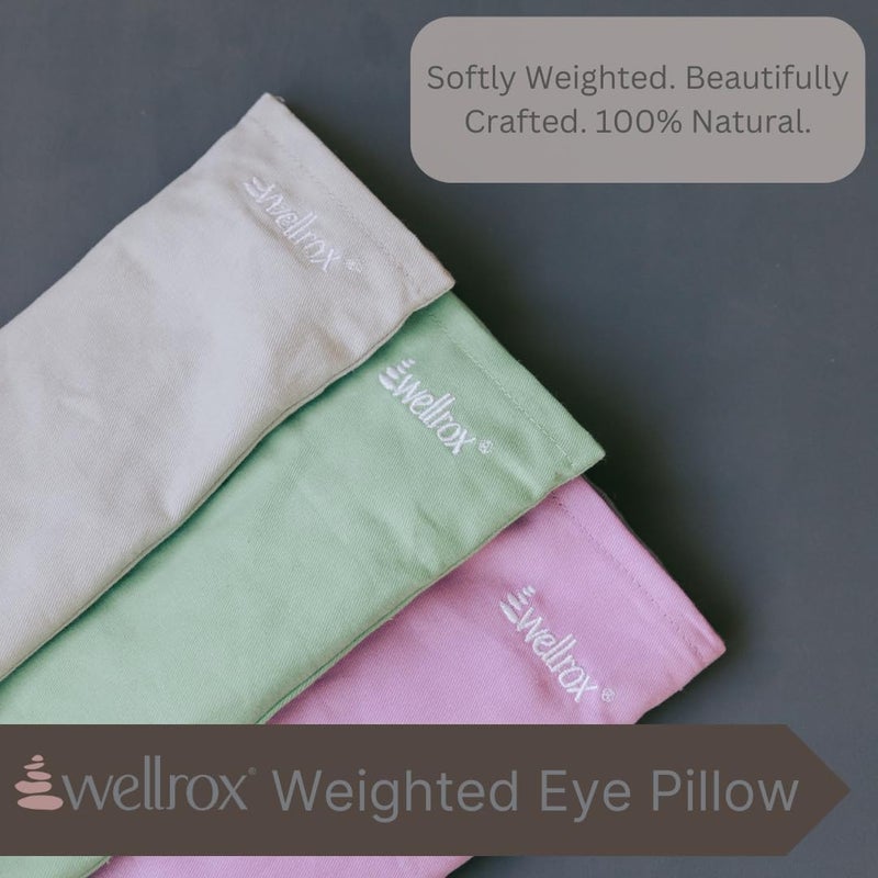 Wellrox وسادة عيون مثقلة - وسادة بذور الكتان والخزامى مثقلة لليوغا الاستعادة، التأمل وتخفيف التوتر (أخضر، معطر) - Image 5